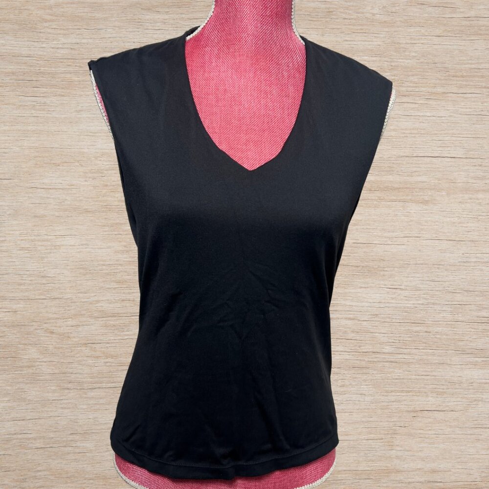 The Limited Black V-Neck Tank Top Blouse Vintage Y2K Shirt Size M Normcore